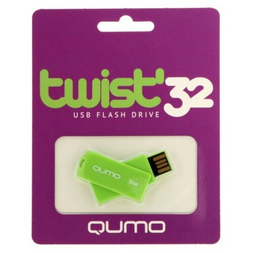 Флешка Qumo Twist Fandango, 32 Гб, USB2.0, зелёная