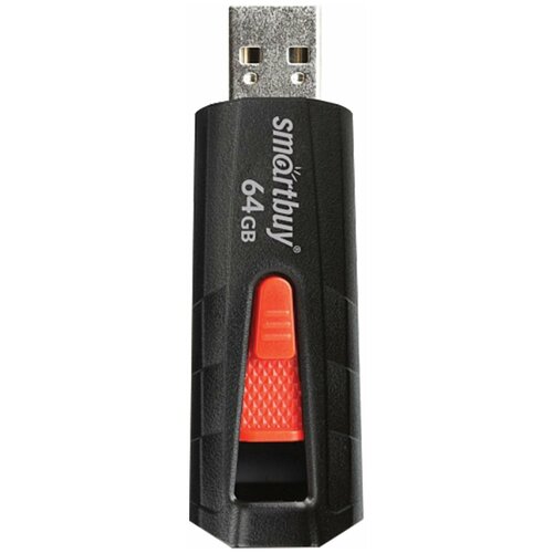 Флеш-диск 64 GB SMARTBUY Iron USB 3.0, черный/красный, SB64GBIR-B3