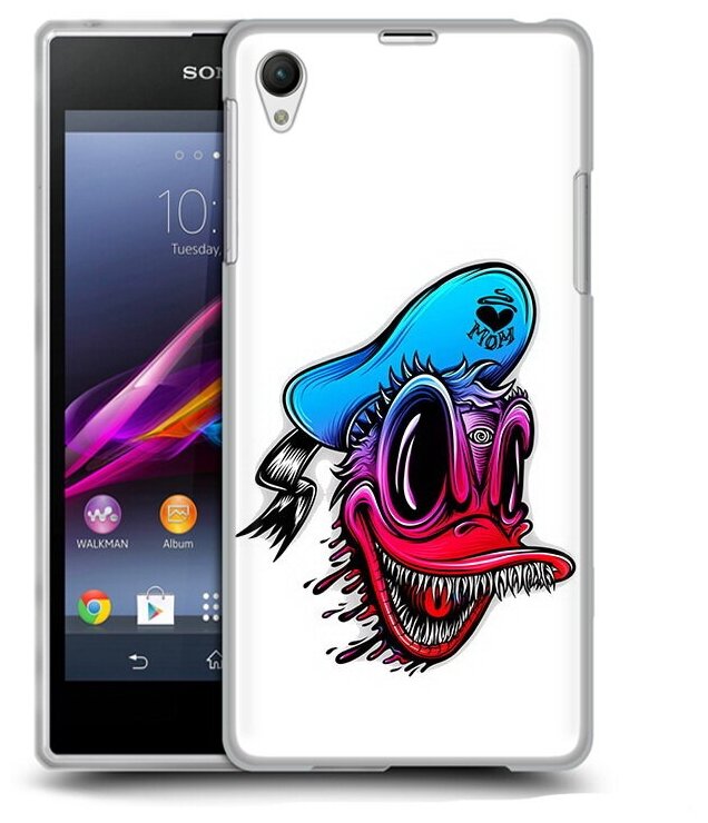 Чехол задняя-панель-накладка-бампер MyPads Дональд для Sony Xperia Z1 противоударный