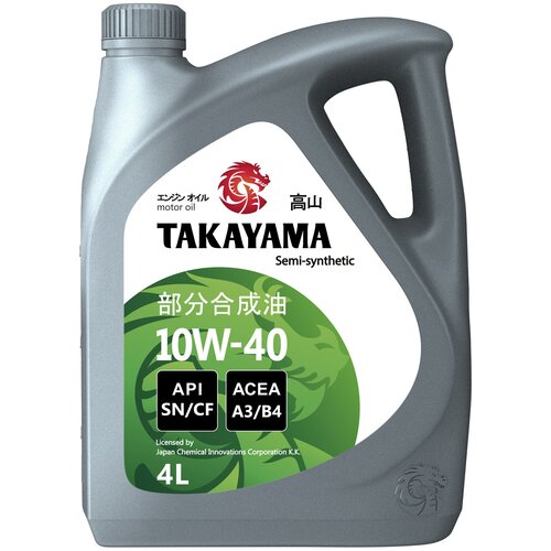 Полусинтетическое моторное масло Takayama 10W-40 SN/CF, 4 л