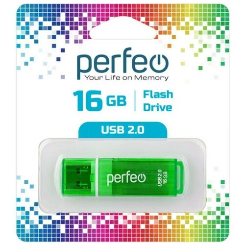 USB Флеш-накопитель USB накопитель Perfeo USB 16GB C13 Green