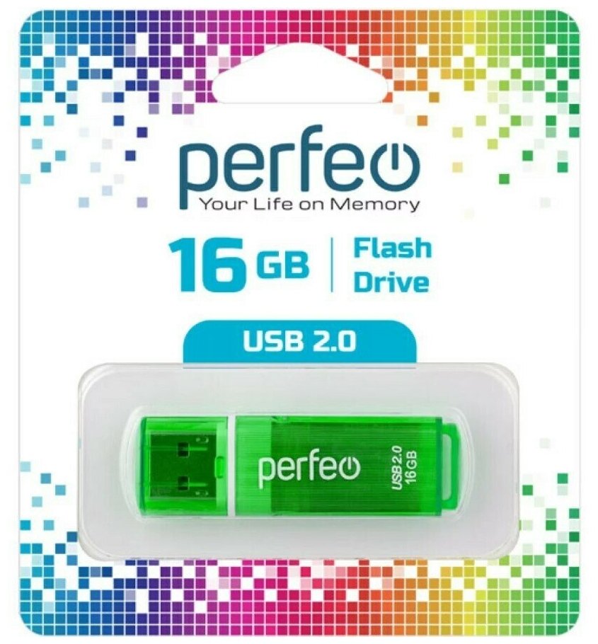 USB Флеш-накопитель USB накопитель Perfeo USB 16GB C13 Green
