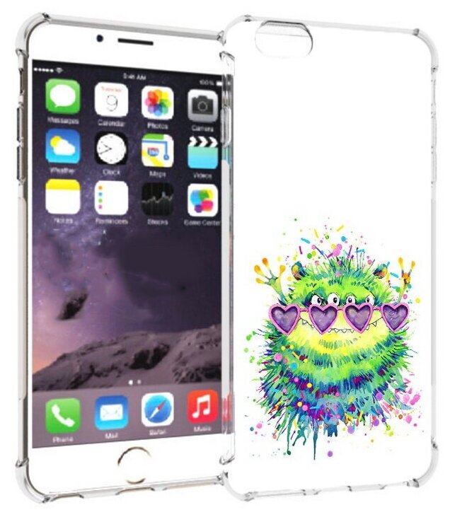 Чехол задняя-панель-накладка-бампер MyPads Пушистый персонаж для iPhone 6 plus/ 6S plus 5.5 (Айфон 6/6С+ плюс) противоударный