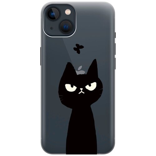 Силиконовый чехол на Apple iPhone 14 Plus / Эпл Айфон 14 Плюс с рисунком Disgruntled Cat силиконовый чехол на apple iphone 14 plus эпл айфон 14 плюс с рисунком disgruntled cat soft touch сиреневый