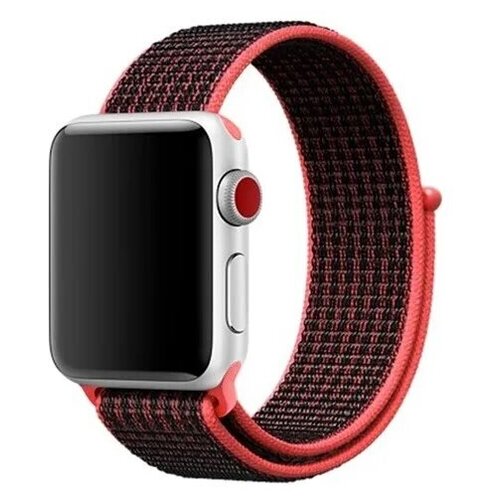 Нейлоновый ремешок EVA для Apple Watch 38/40mm Черный/Красный AVA009BR