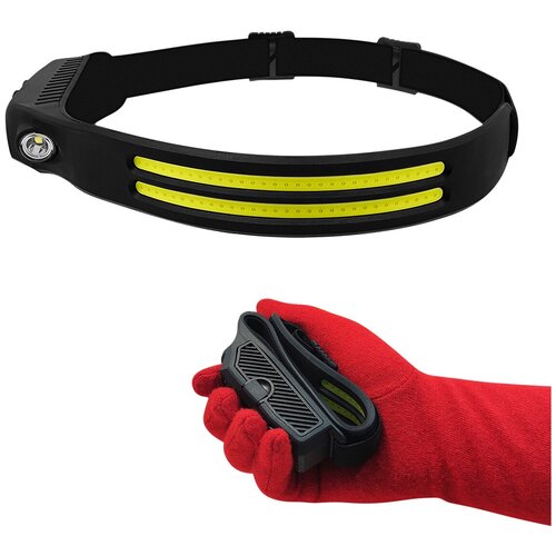 Фонарик налобный гибкий аккумуляторный с ик-датчиком движения (прмт-103263)