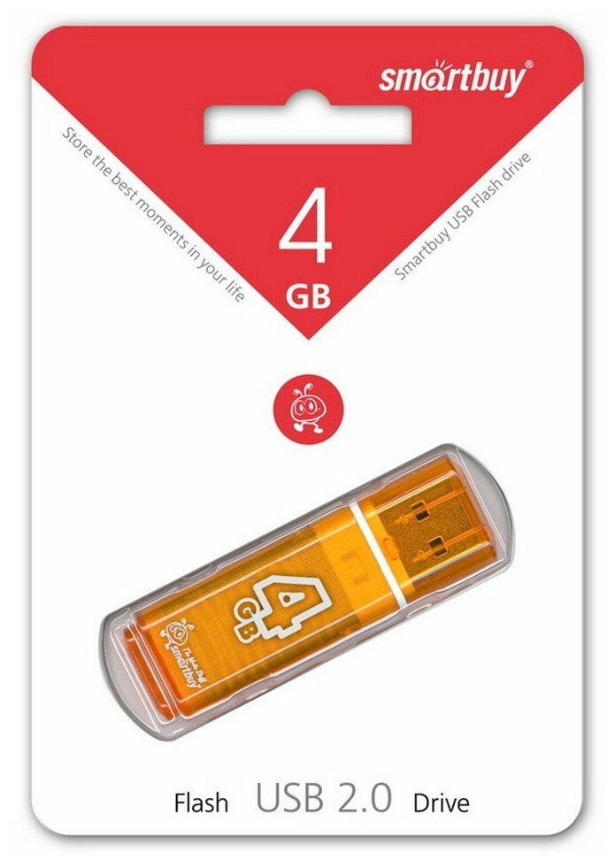 USB флеш (SMARTBUY (SB4GBGS-OR) 4GB GLOSSY SERIES ORANGE)