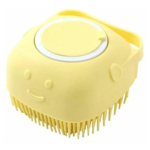 Мочалка-щетка силиконовая с дозатором для мыла / Массажная мочалка для тела