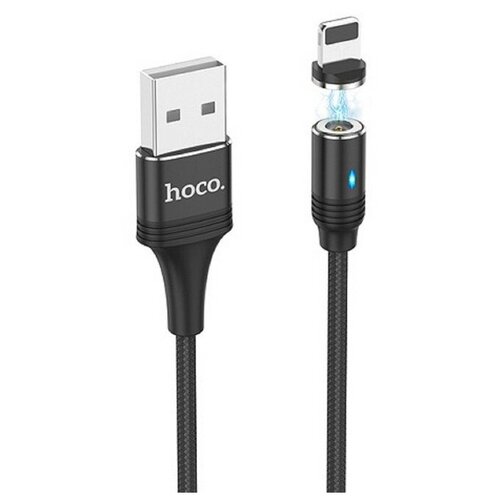 Кабель Hoco U76, USB - Lightning, 2,4 А, 1.2 м, магнитный, черный usb кабель hoco magnetic u76 type c 1 2m черный магнитный