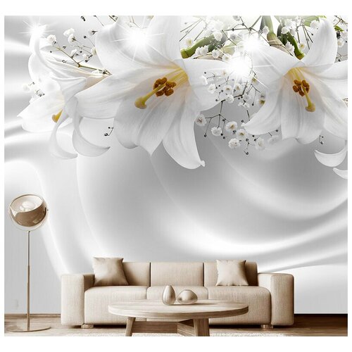 Фотообои на стену Модный Дом Сатиновые лилии 300x260 см (ШxВ)