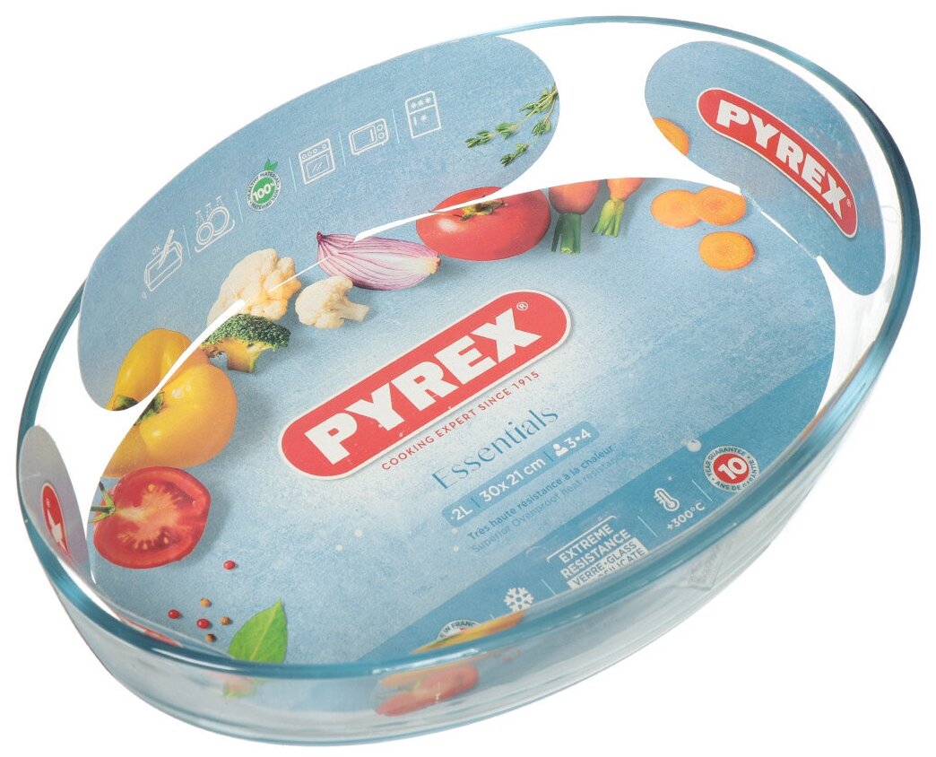 Форма для выпечки стекло, 21х30 см, 2 л, овальная, Pyrex, Smart cooking, 345B000/5044