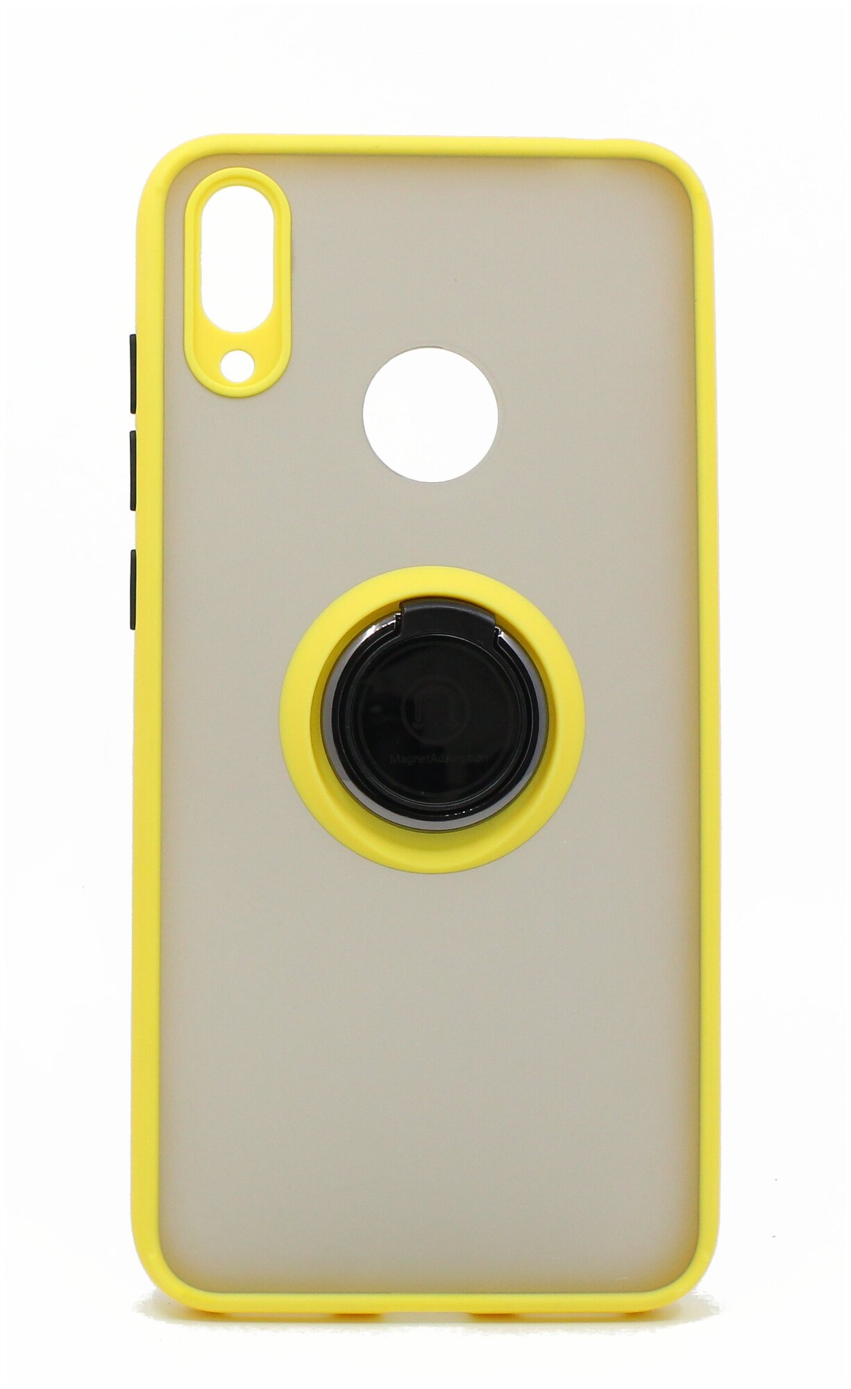 Чехол противоударный Mobix для Huawei Y7 2019, Y7 Prime 2019 с кольцом и с функцией подставки цвет: желтый