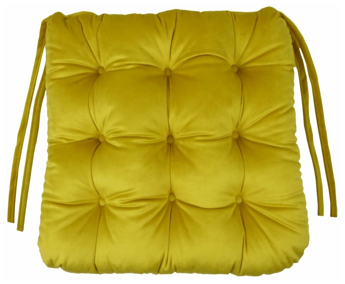 Подушка для стула «Бархат» 40x36 см цвет жёлтый