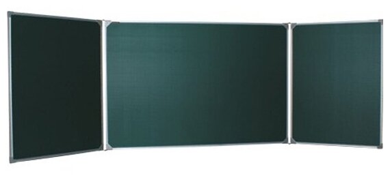 Доска магнитно-меловая Boardsys 100х150/300 см, 3-элементная, 5 рабочих поверхностей, зеленая