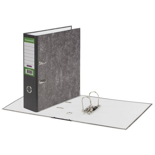 Папка - регистратор бизнесменю, усиленный корешок, мраморное покрытие, 80 мм, с уголком, черная, 2 шт.