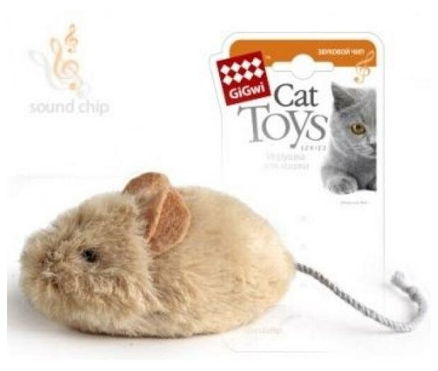 Игрушка для кошек Cat Toys мышка со звуковым чипом издает звуки при касании 13 СМ - фотография № 6
