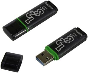 USB-накопитель (флешка) Smartbuy Glossy 128Gb (USB 3.0), зеленый