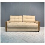 Прямой диван / диван / диван со спальным местом / велюр / дерево / независимый пружинный блок - изображение
