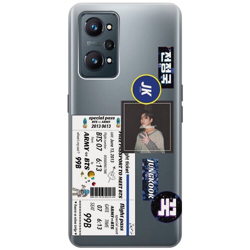 Силиконовый чехол с принтом BTS Stickers для Realme GT Neo 2 / Рилми ГТ Нео 2 матовый soft touch силиконовый чехол на realme gt neo 2 рилми гт нео 2 с 3d принтом stormtrooper stickers черный