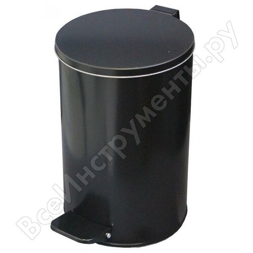 Урна с педалью круглая 10л (черная)