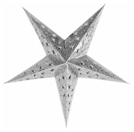 Звезда бумажная сборная с подсветкой/ декор для дома/ подвесная звезда/ светящаяся звезда/ объемная бумажная звезда (серебристый металлик)