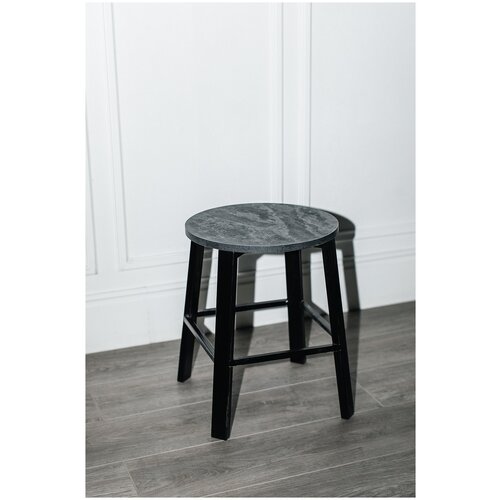 Табурет на черном металлическом каркасе угольный камень из коллекции CLIP LOFT Shop.S12-018