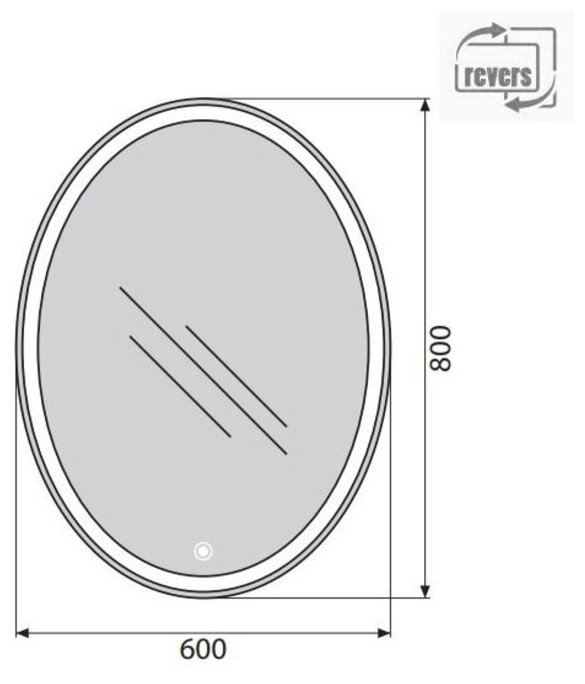 BelBagno Зеркало с встроенным светильником и сенсорным выключателем BelBagno SPC-VST-600-800-LED-TCH, 12W, 220-240V, 600x30x800 мм - фотография № 5