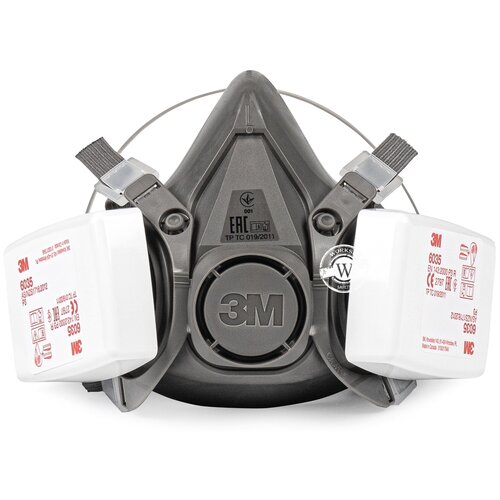 Комплект защиты от пыли 3M™ 6300 (полумаска 3М™ 6300, фильтры 6035) / большой размер L