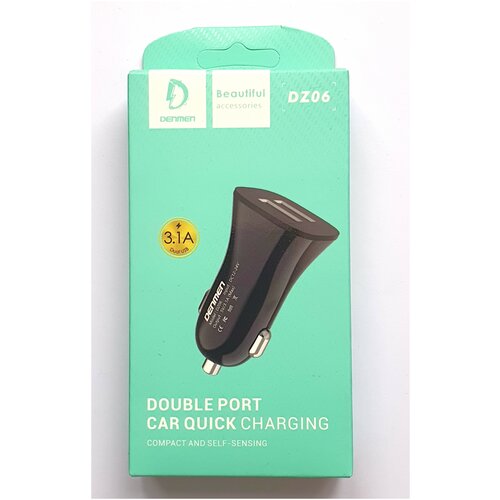 Автомобильная зарядка DENMEN DZ06 3.1A 2USB