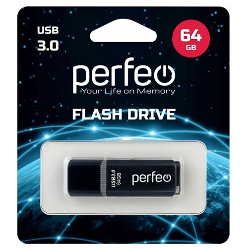 Флешка 64GB USB3.0 Perfeo C12 Black usb флешка perfeo 64gb s03 black pf s03b064