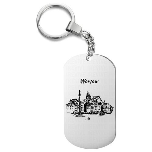 Брелок для ключей «Варшава» жетон с гравировкой, в подарок, города, на сумку