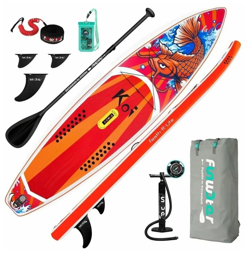 Надувная доска SUP board (сап борд) FunWater 01A Koi (350x83x15 cm)