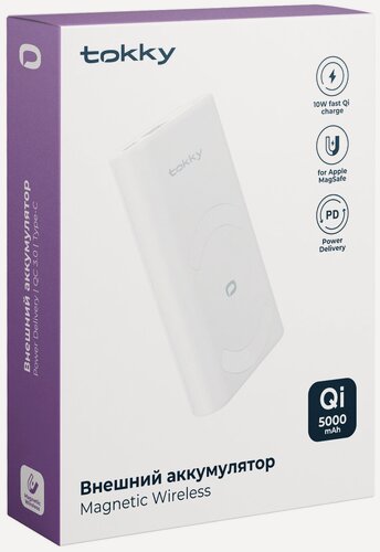Изображение товара Внешний/портативный аккумулятор Tokky, Magsafe, беспроводная зарядка