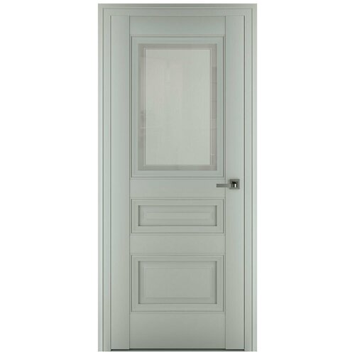 Межкомнатная дверь Ампир В3 до Сатинато, Экошпон, матовый серый 2000*600.Комплект (полотно,коробка,наличник)