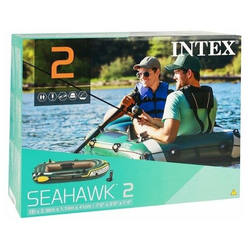 INTEX Лодка Seahawk 2, 2 местная, 236 х 114 х 41 см, вёсла, насос, до 240 кг, 68347NP INTEX