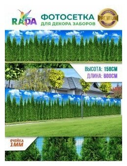 Фотосетка "Рада" для декора заборов "Хвойный лес" 158х600 см.