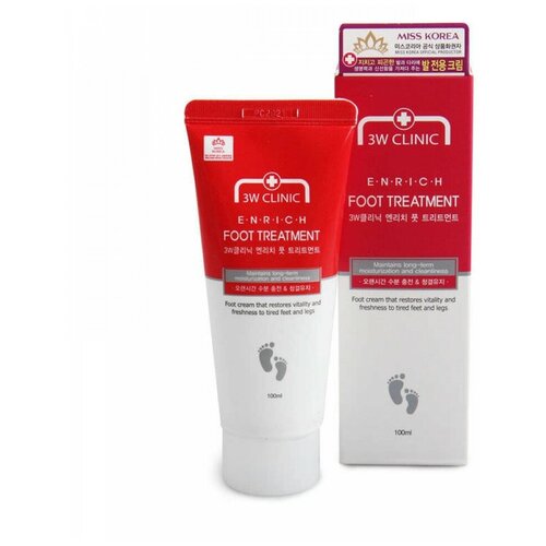 Крем-лечение для стоп ног FOOT TREATMENT 3W CLINIC 100 мл.
