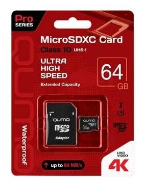 MicroSDXC 64GB QUMO UHS-I U3 Pro