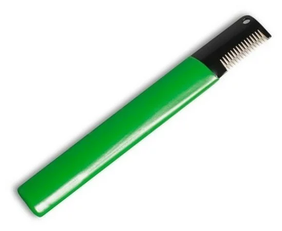 Тримминговочный нож Show Tech STANDART для жесткой шерсти зеленый с нескользящей ручкой