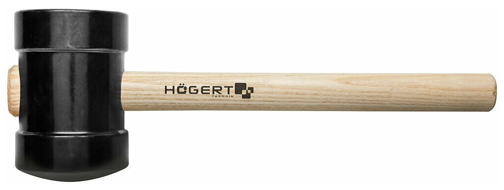 HOEGERT Молоток резиновый, черный, 800 г с деревянной рукояткой HT3B045