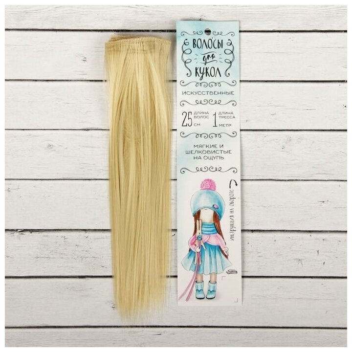 Волосы - тресс для кукол «Прямые» длина волос: 25 см, ширина: 100 см, цвет № 613