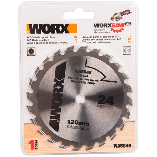 пильный диск worx wa5101 24t tct 165х1 6х20 мм твердосплавный Пильный диск Worx WA5046, 24T TCT 120х1,2х9,5 мм, твердосплавный