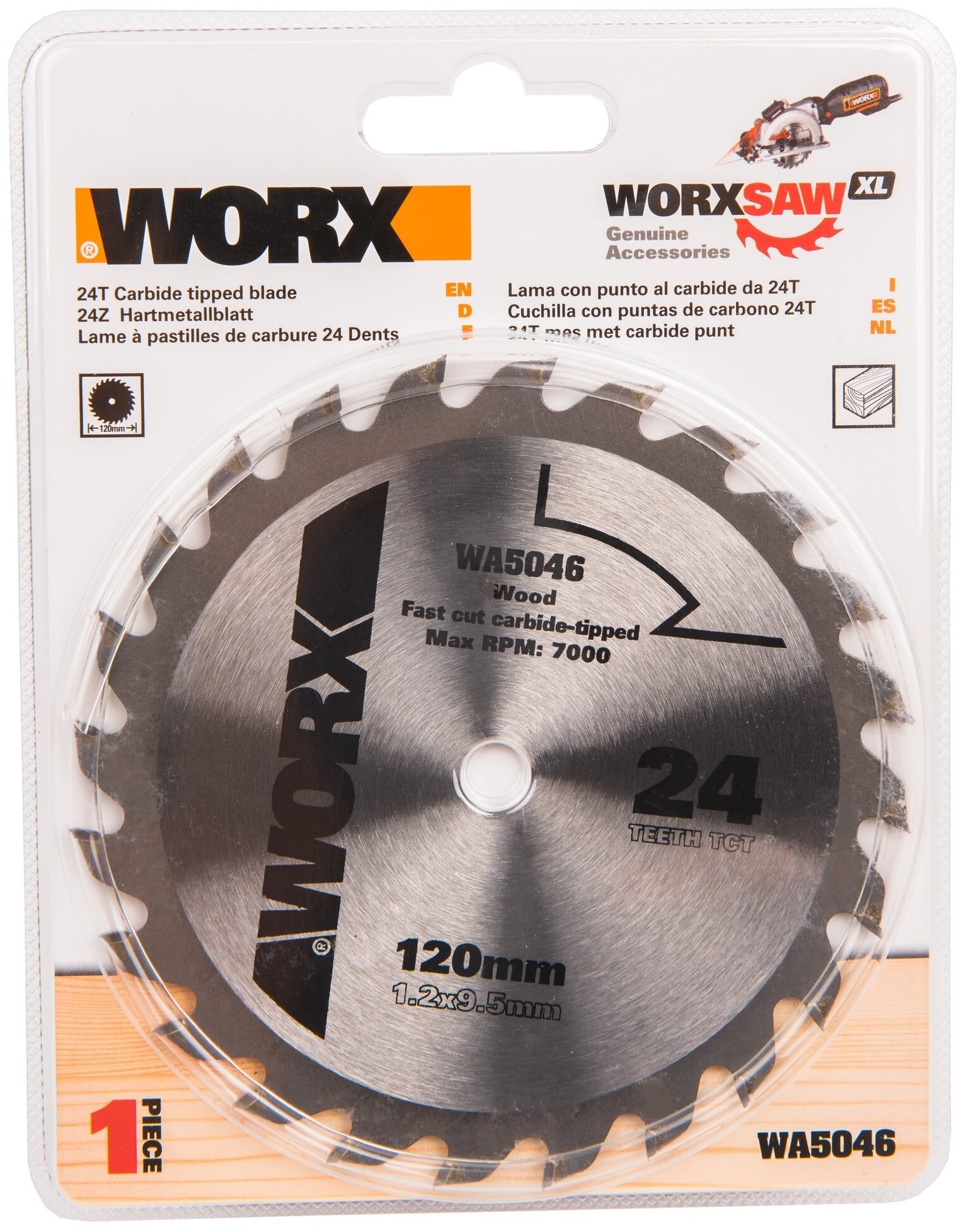 Пильный диск Worx WA5046 24T TCT 120х12х95 мм твердосплавный