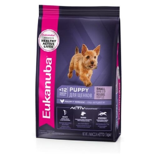 Eukanuba Для щенков малых пород с курицей (Puppy Junior Small breed) 20890080R1 0,8 кг 19693 (3 шт)