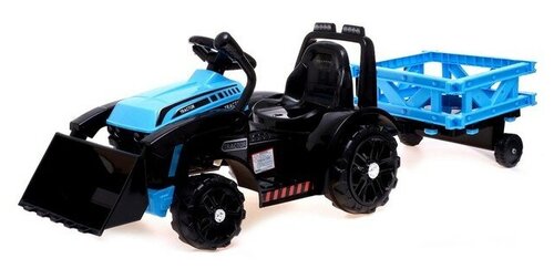 Электромобиль детский КНР Трактор, с прицепом, цвет синий (ZP1001C)