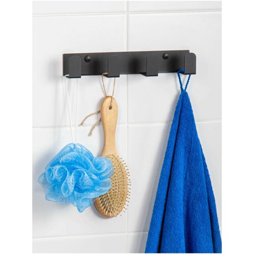 Настенные крючки для ванной кухни полотенец черные Вешалка держатель в ванную на стену для одежды