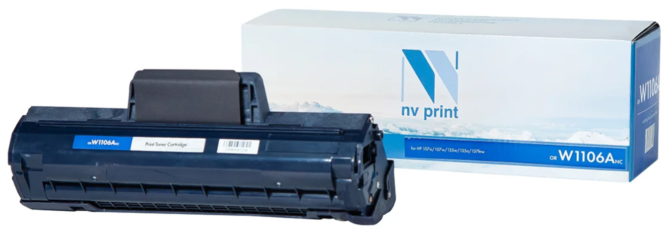 Картридж NV Print W1106A (без чипа) для принтеров HP LaserJet 107a/ 107w/ 135w/ 135a/ 137fnw, 1000 страниц