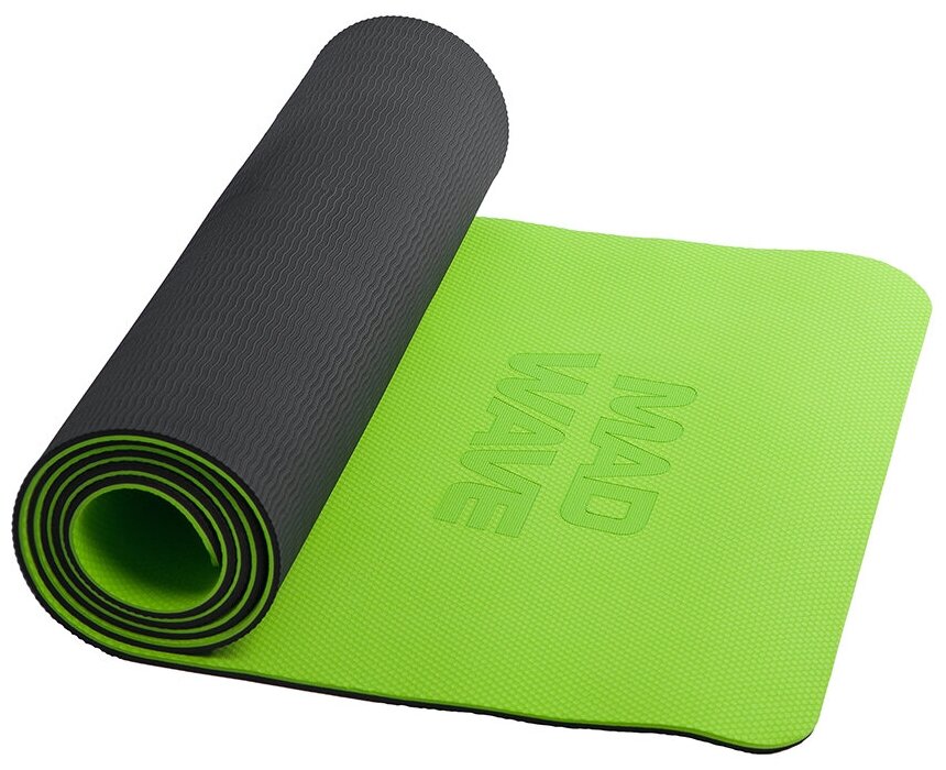 Mad Wave Аксессуары для фитнеса Yoga Mat double layer зелёный шт.