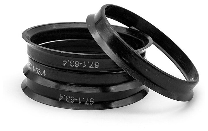 Центровочные кольца для дисков автомобильные проставки колесные высококачественный пластик 671х634 BLACK 4 шт