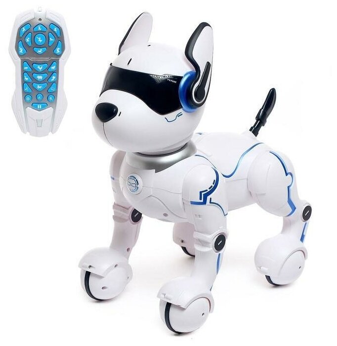 Робот собака Фьючер ZHORYA, на пульте управления, интерактивный: звук, свет, танцующий, музыкальный, на аккумуляторе